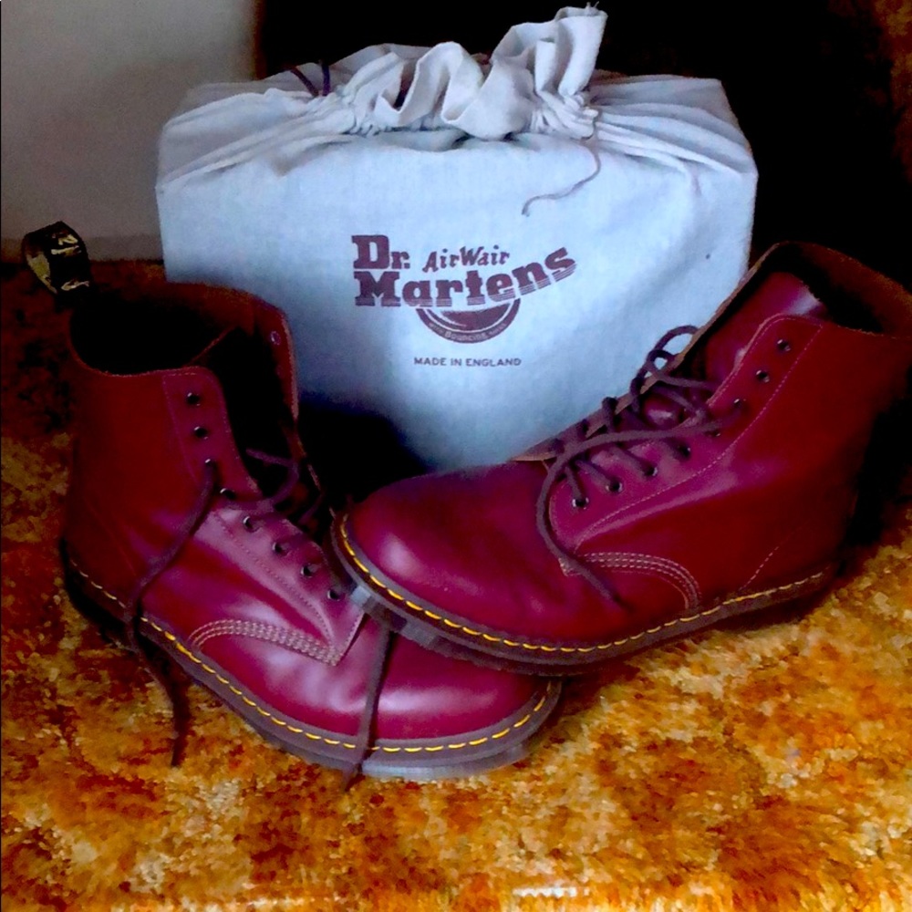 Dr Martens 1460 Boots Made in England maroon 13